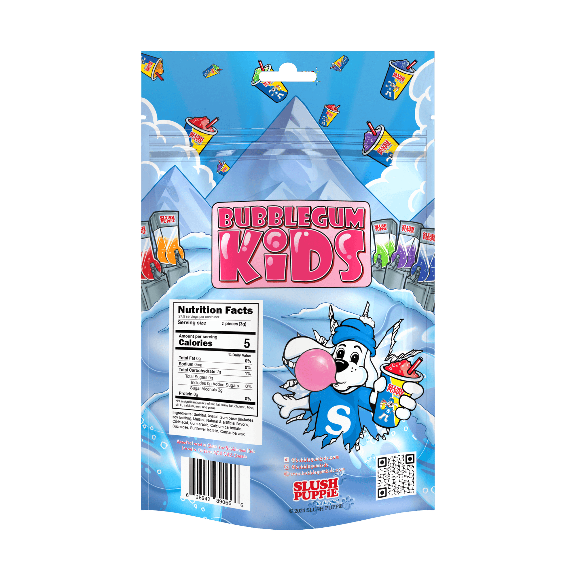 Slush Puppie Slushie Gum  Packaging Back