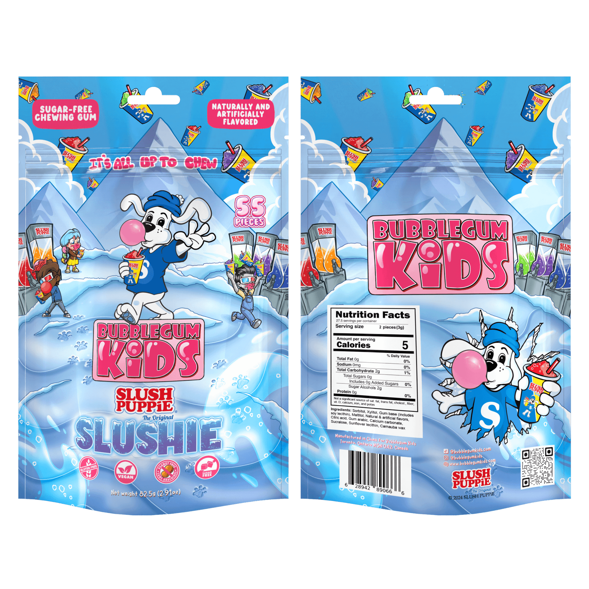 Slush Puppie Slushie Gum  Packaging Front and Back