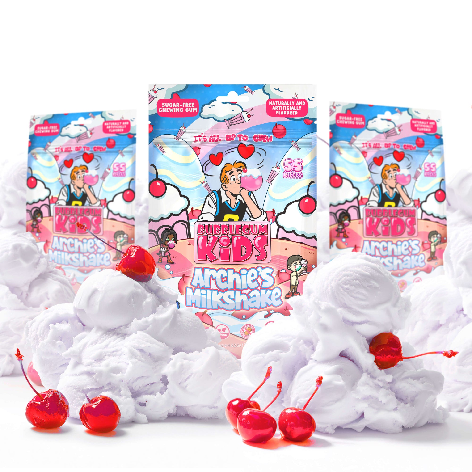 Archies Milkshake Gum by Bubble Gum Kids, Official Collaboration, whipped cream