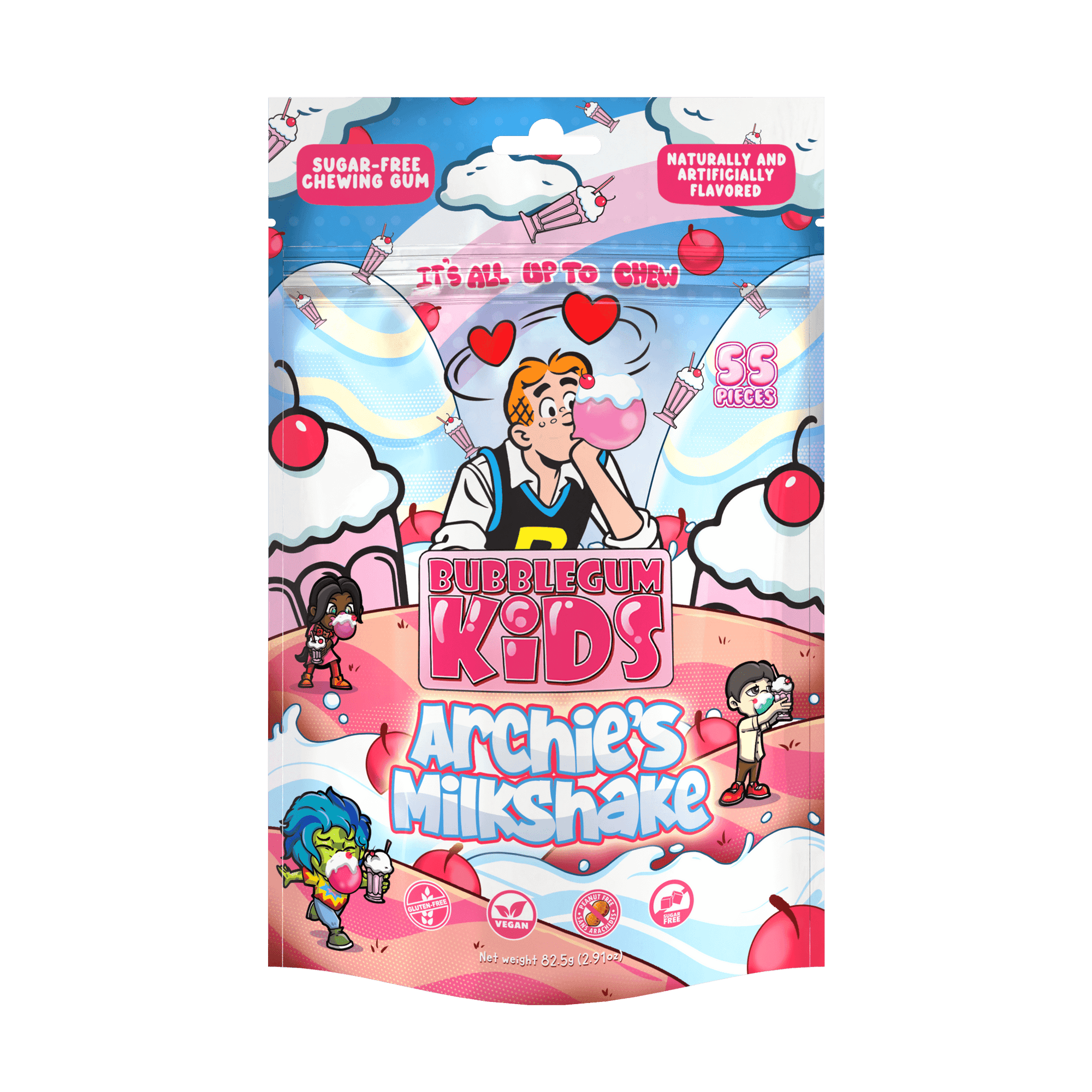 Archies Milkshake Gum by Bubble Gum Kids, Official Collaboration, packaging front