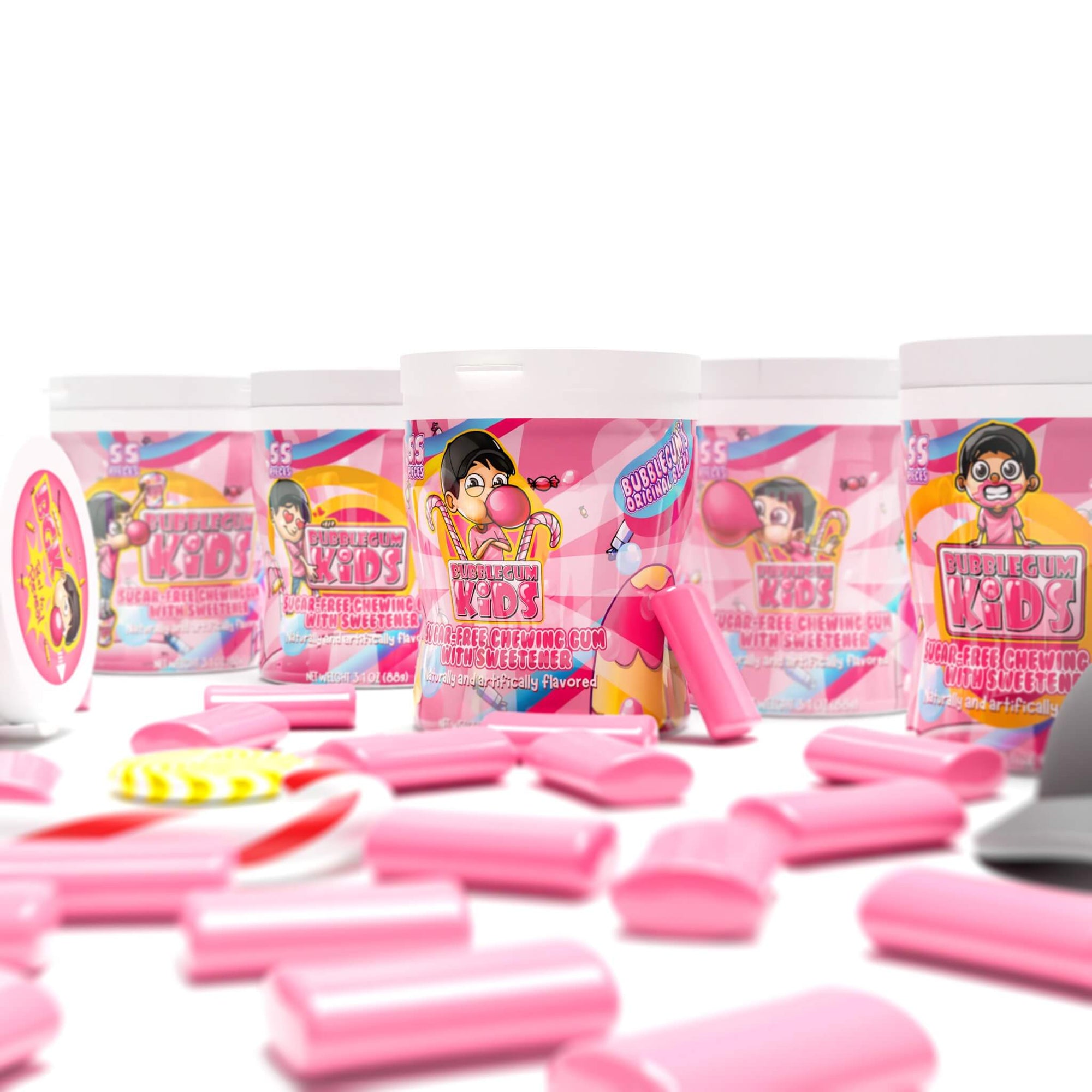 Packs of Bubblegum’s Original Blend and pieces of gum