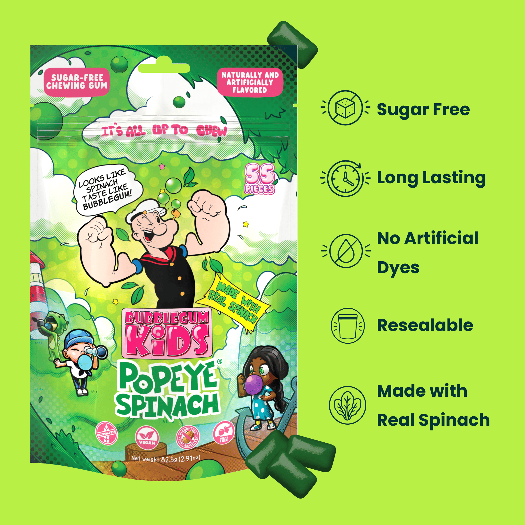 Popeye's Spinach Gum