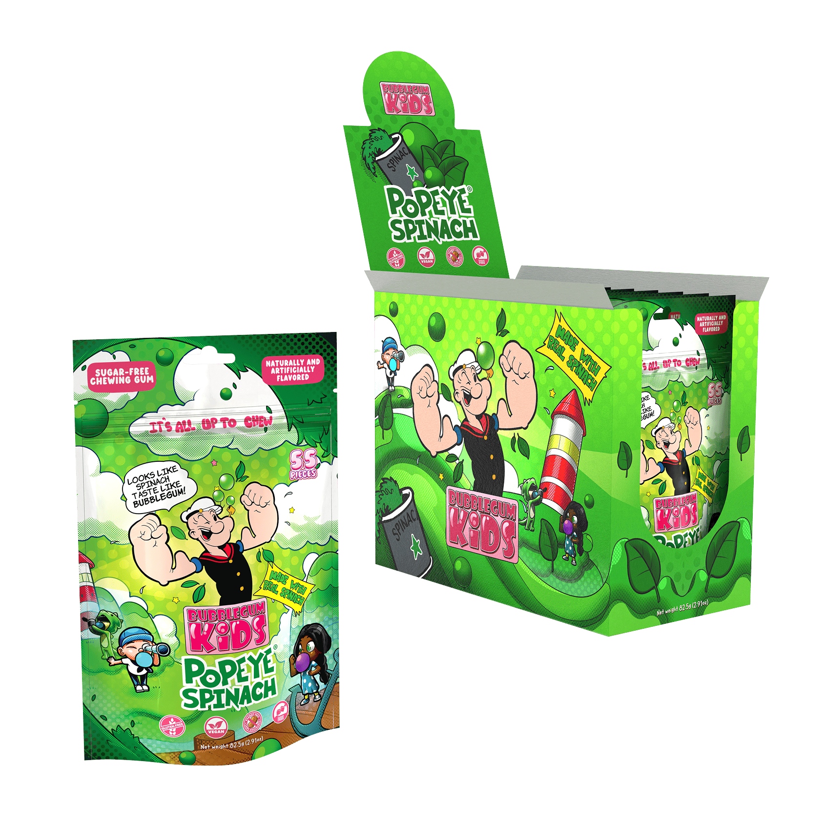 Popeye's Spinach Gum