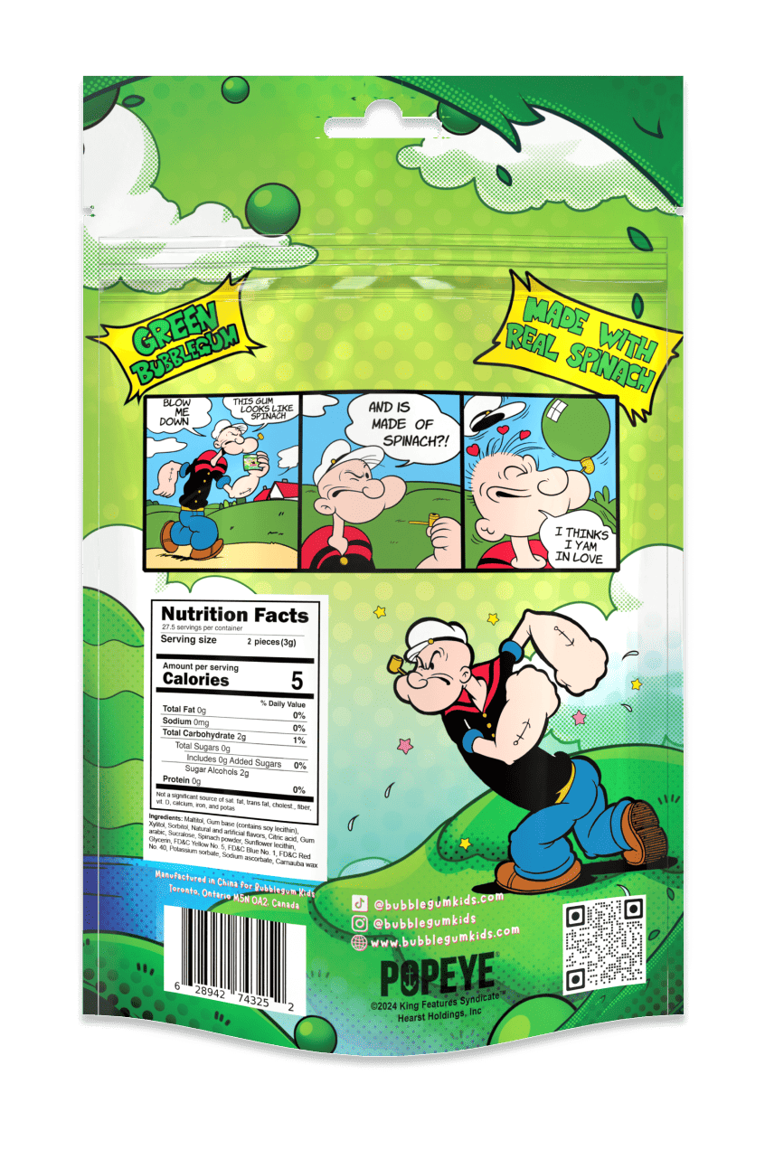 Popeye's Spinach Gum